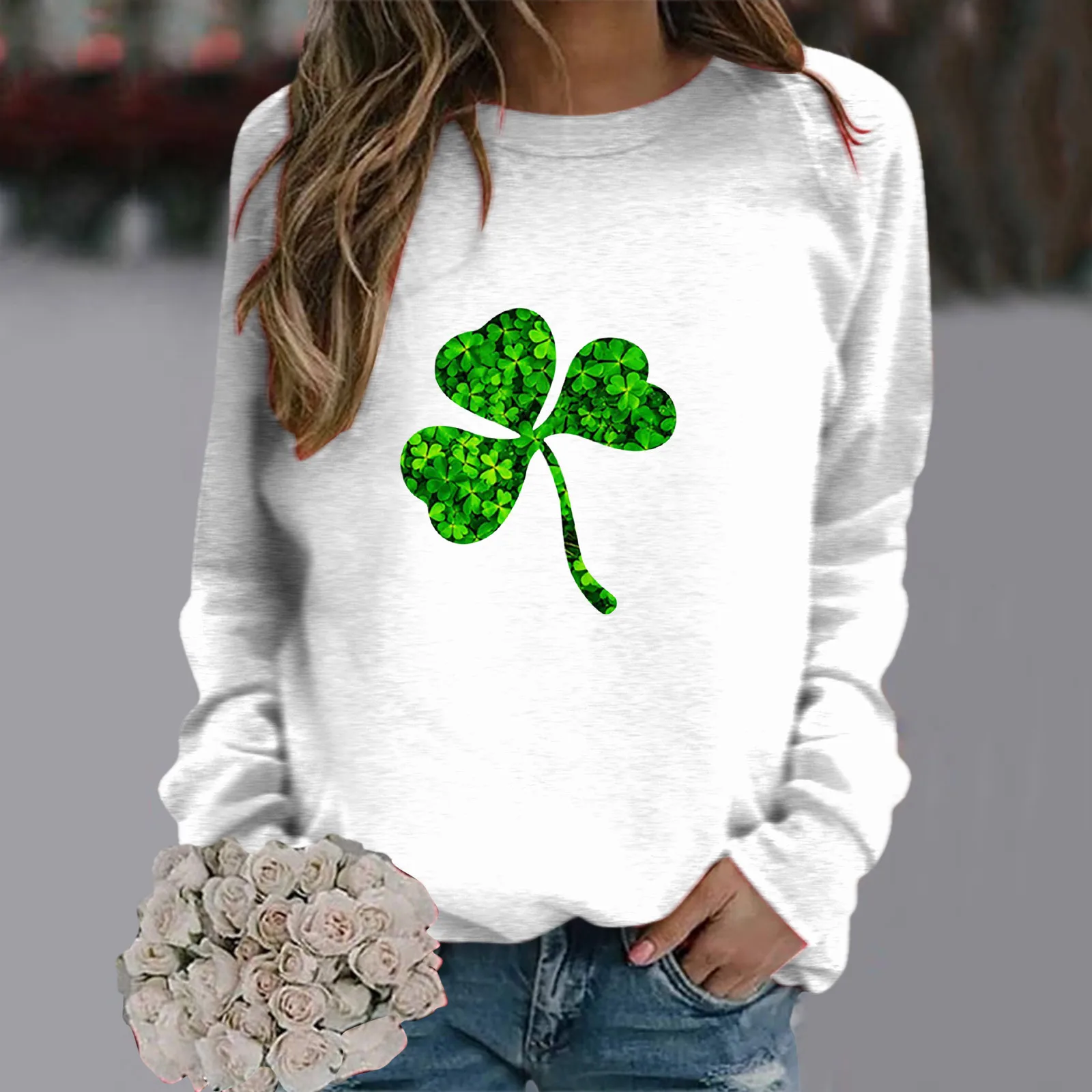 

Women Spring Autumn Casual Hoodless Sweatshirt Long Sleeve Pullover Saint Patricks Pat St Paddys Day Hoodie Hooded Top Shirts