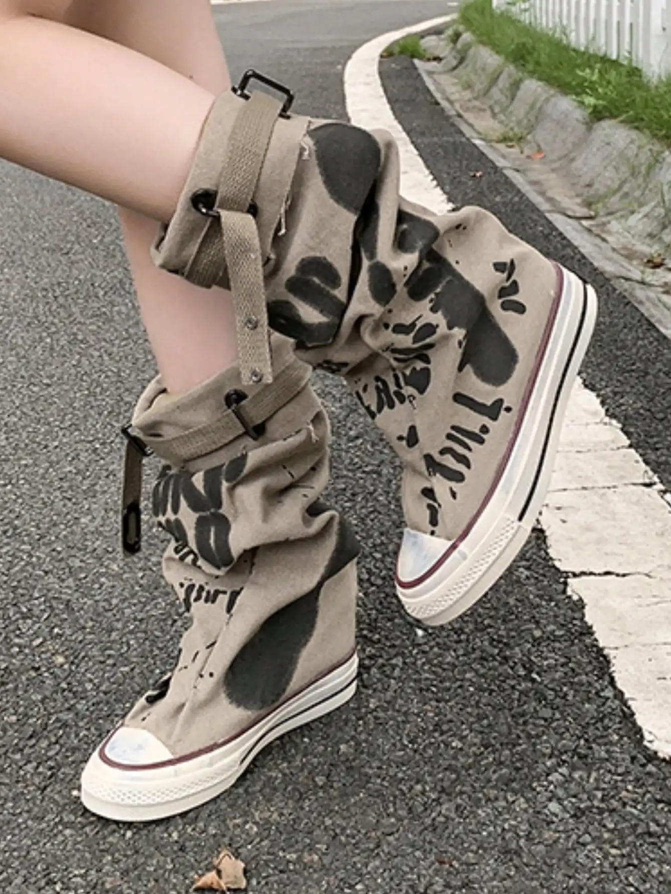 Fall/Winter Women's Round Toe Thick Sole Flat Short Boots, Casual Canvas Short Boots For Spring & Autumn,Boots For Women