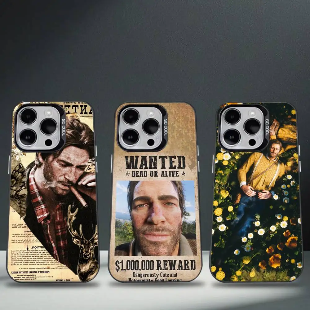 

RDR 2 Arthur Morgan Game Phone Case For iPhone 16,15,14,13,12,11,8,7,Pro,Max,Plus,Mini,XS,SE Anti Fall Black Matte Hard
