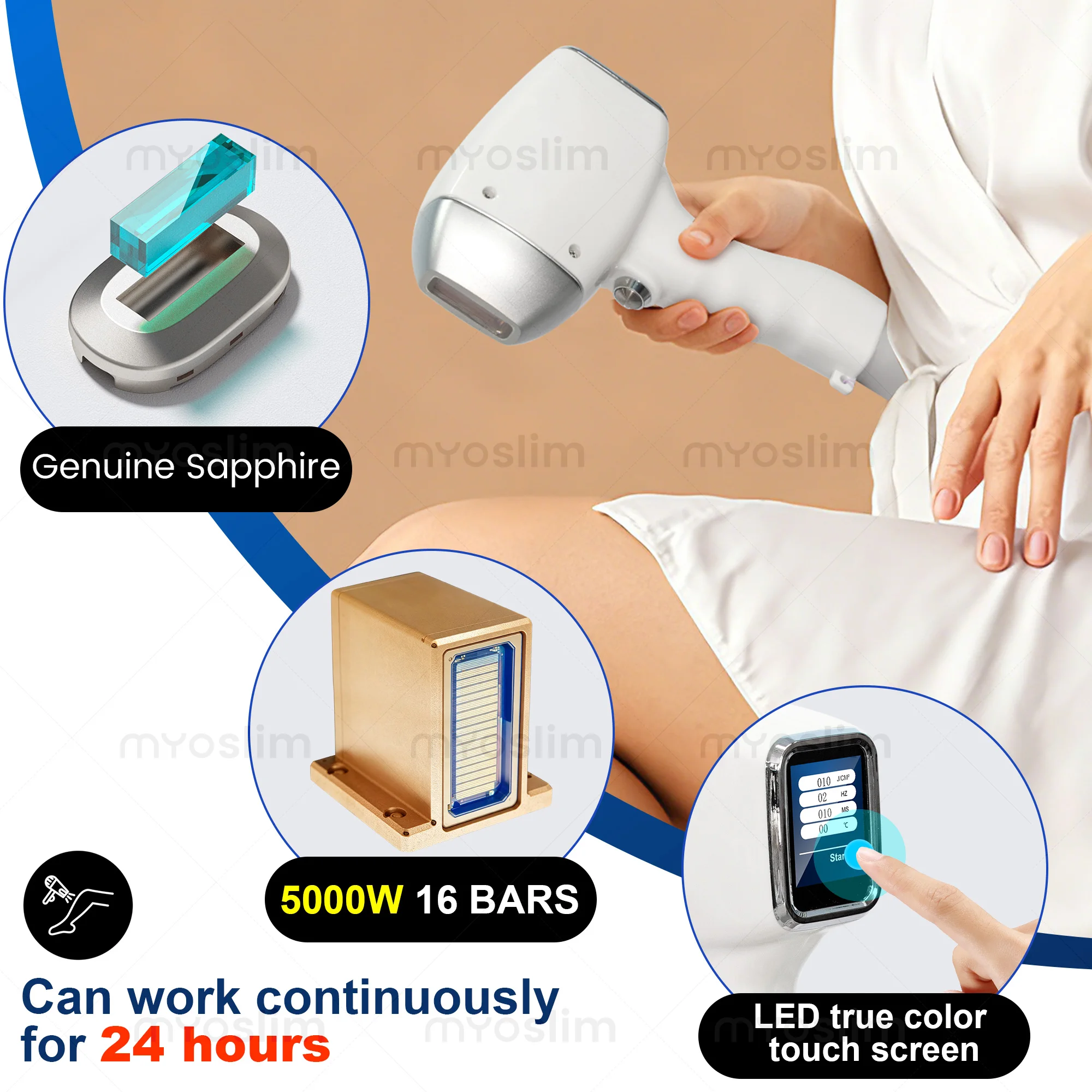 2IN1 Picosecond 808nm Diode Laser Hair Removal Machine 4 Wavelength 5000W FAC Tattoo Icy Handle