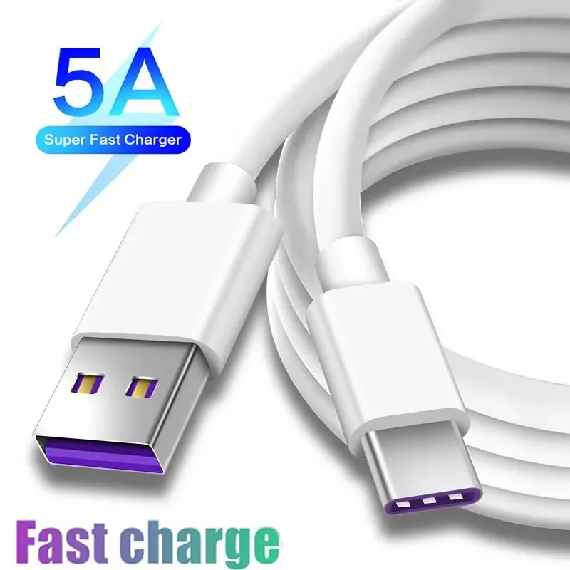 

5A USB Type C Cable Fast Charging Mobile Phone Charger Type C Data Cord For Samsung S20 S9 S8 Huawei P40 Mate 30 Xiaomi Redmi