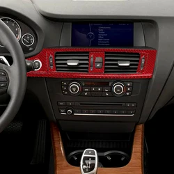 Car Center Console Air Vent Outlet Decoration Cover Trim Sticker Black/Carbon Fiber Interior Accessory for X3 F25 2011 2012-2017