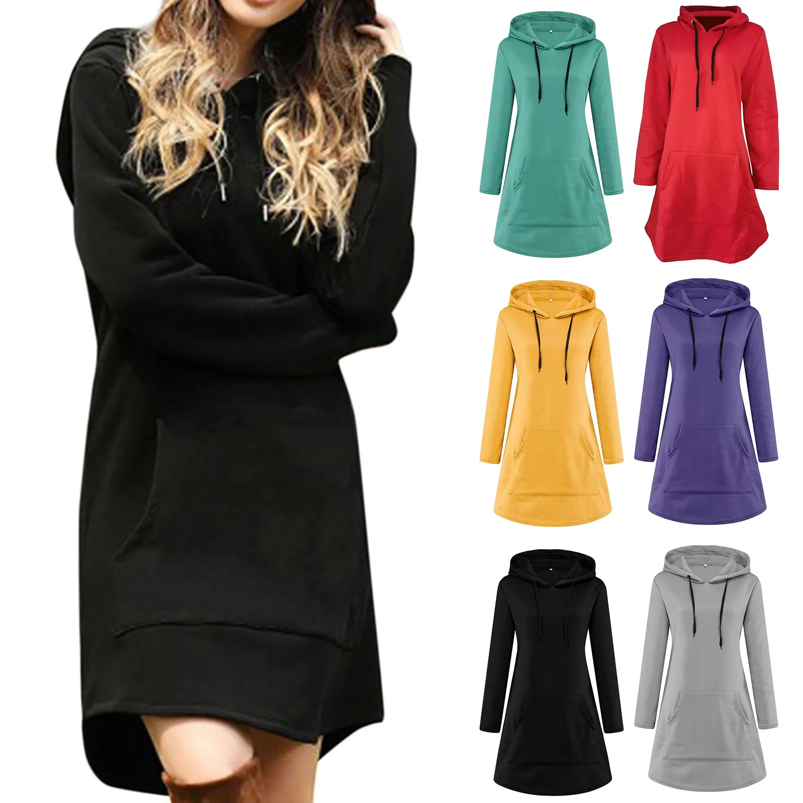 

Dress for Fat Women Women's Solid Large Loose Pocket Drawstring Long Loose Summer Dress for Women Causal Maxi Dresses for Women