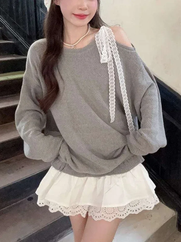 Korean Style Patchwork Mini Dress Long Sleeve Sweatshirts Dress Women 2000s Aesthetic Frocks Party Gyaru Coquette Y2k Streetwear