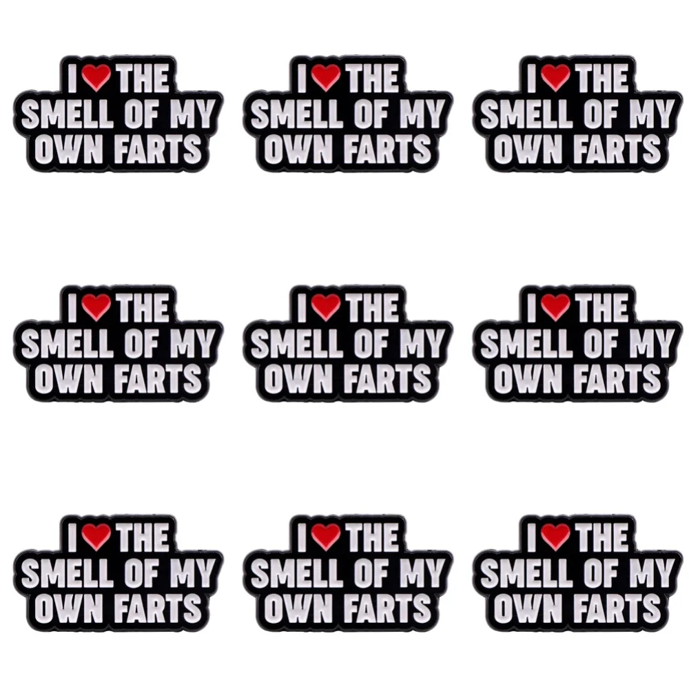 9 Stück „I Love THE SHELL OF MY OWN FARTS“ Emaille-Anstecknadel, Text-Brosche-Set, Damen-Broschen, modische Anstecknadel, Schmuck, Geschenk für Freunde