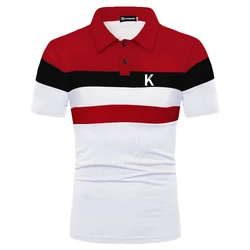 Men Summer Slim Fit Short Sleeve Lapel Polo Shirt .