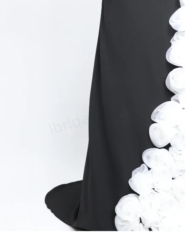 Maßgeschneidertes elegantes schwarzes und weißes One-Shoulder-Abendkleid A-Linie weibliches formelles Party-Abschlussballkleid Vestidos de Fiesta 2025