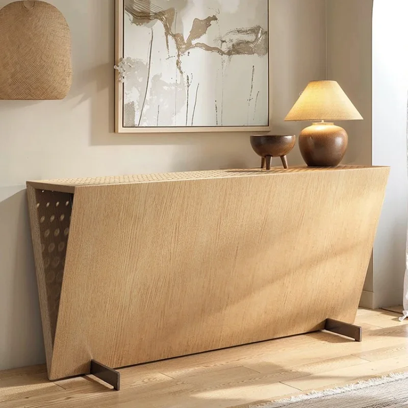 

Log-colored sideboard, Japanese wabi-sabi style creative chest of drawers, simple and simple