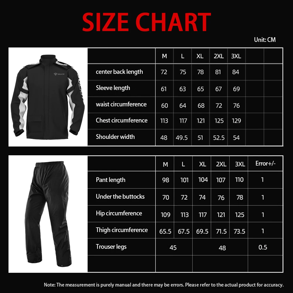 Men's Motorcycle Raincoat Suit Reflective Motorbike Split Waterproof Jackets Lightweight Breathable Motocross Riding Raincoat