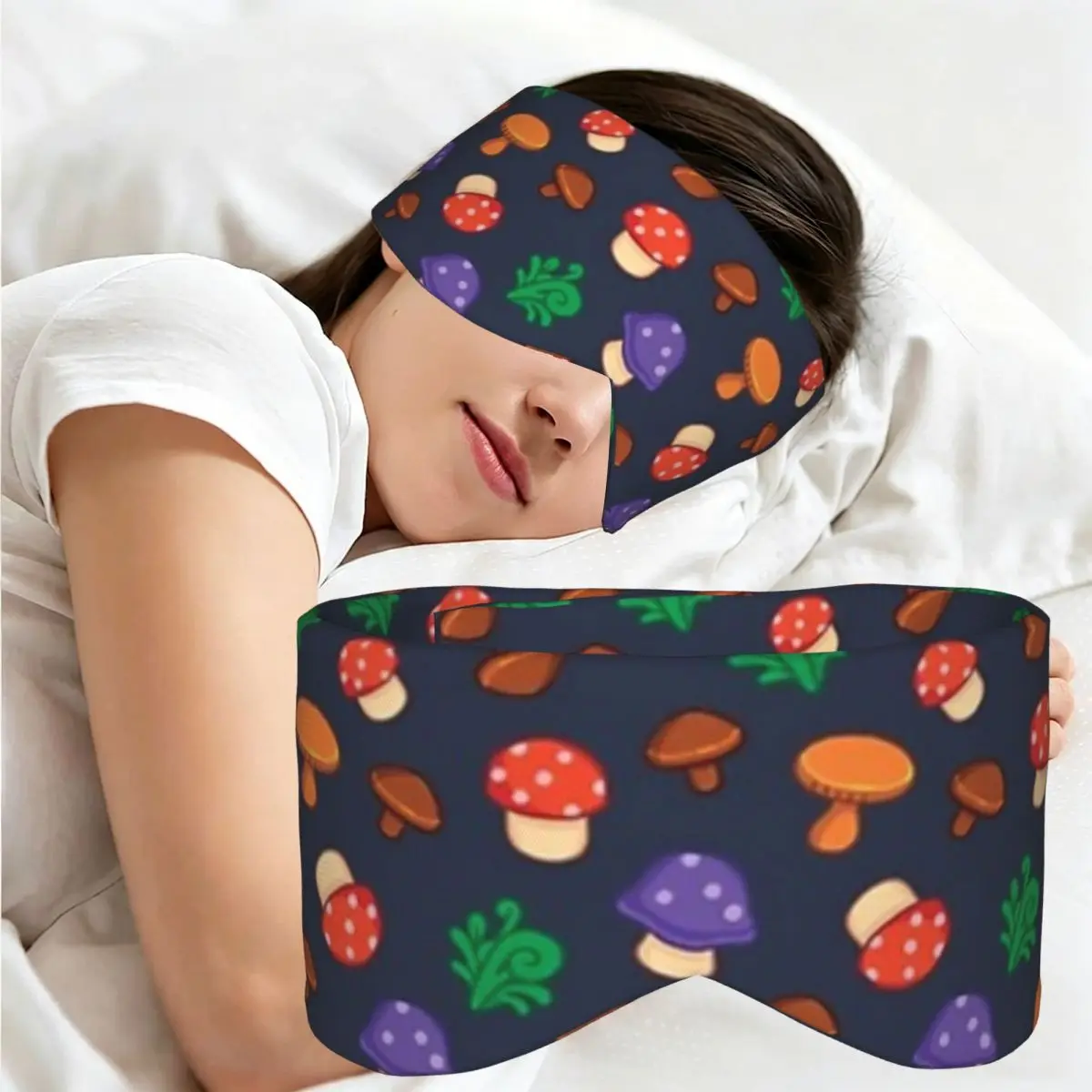 Stardew Valley Mushrooms sleep mask Light Blocking Portable Eye Cover for Girls Boys Office Nap Party Gift Eyeshade eyepatch