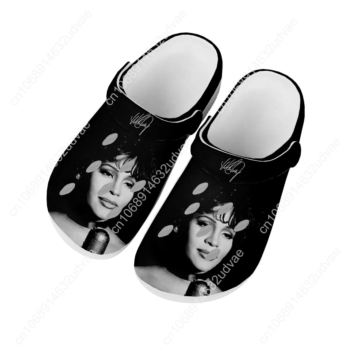 

Сандалии Whitney Houston для мужчин и женщин, модная подростковая обувь для воды, поп-певица, садовые дышащие удобные пляжные тапочки на заказ