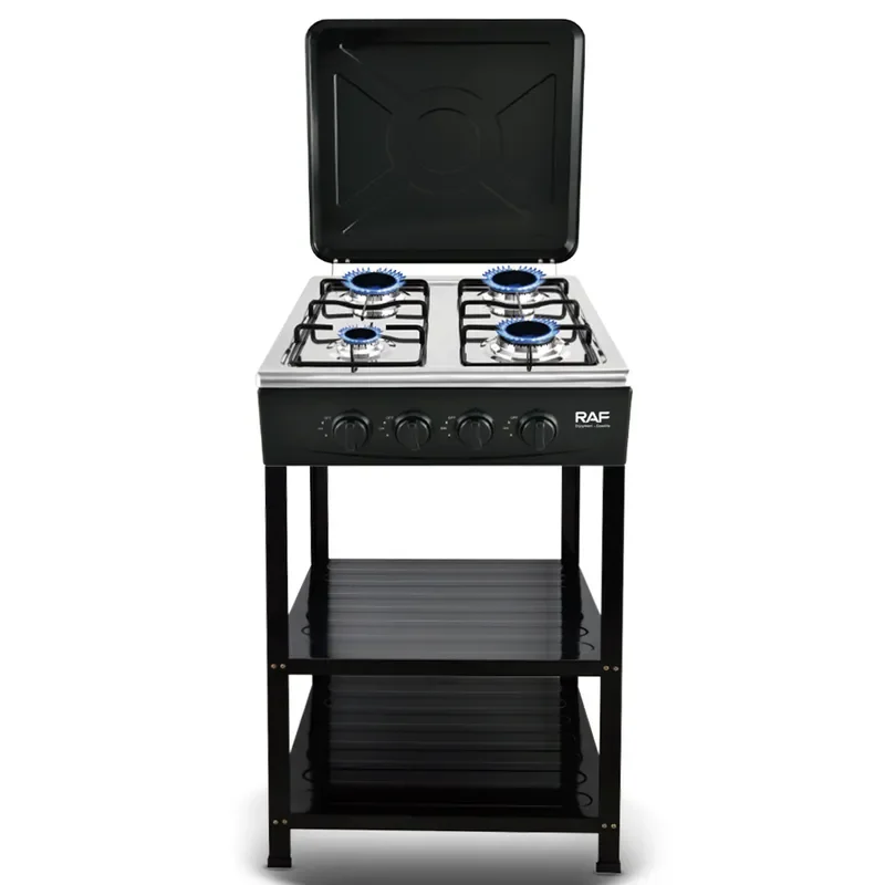RAF Household 4 Burner LPG Gas Cooker Full Cover Glass Panel Desktop Stove with Flame Failure Protection Low Energy