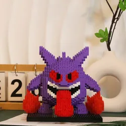 Gengar Figure Micro Building Blocks Evil Pokemon DIY Assembly Puzzle Mini Bricks Toys for Kid Christmas Gift