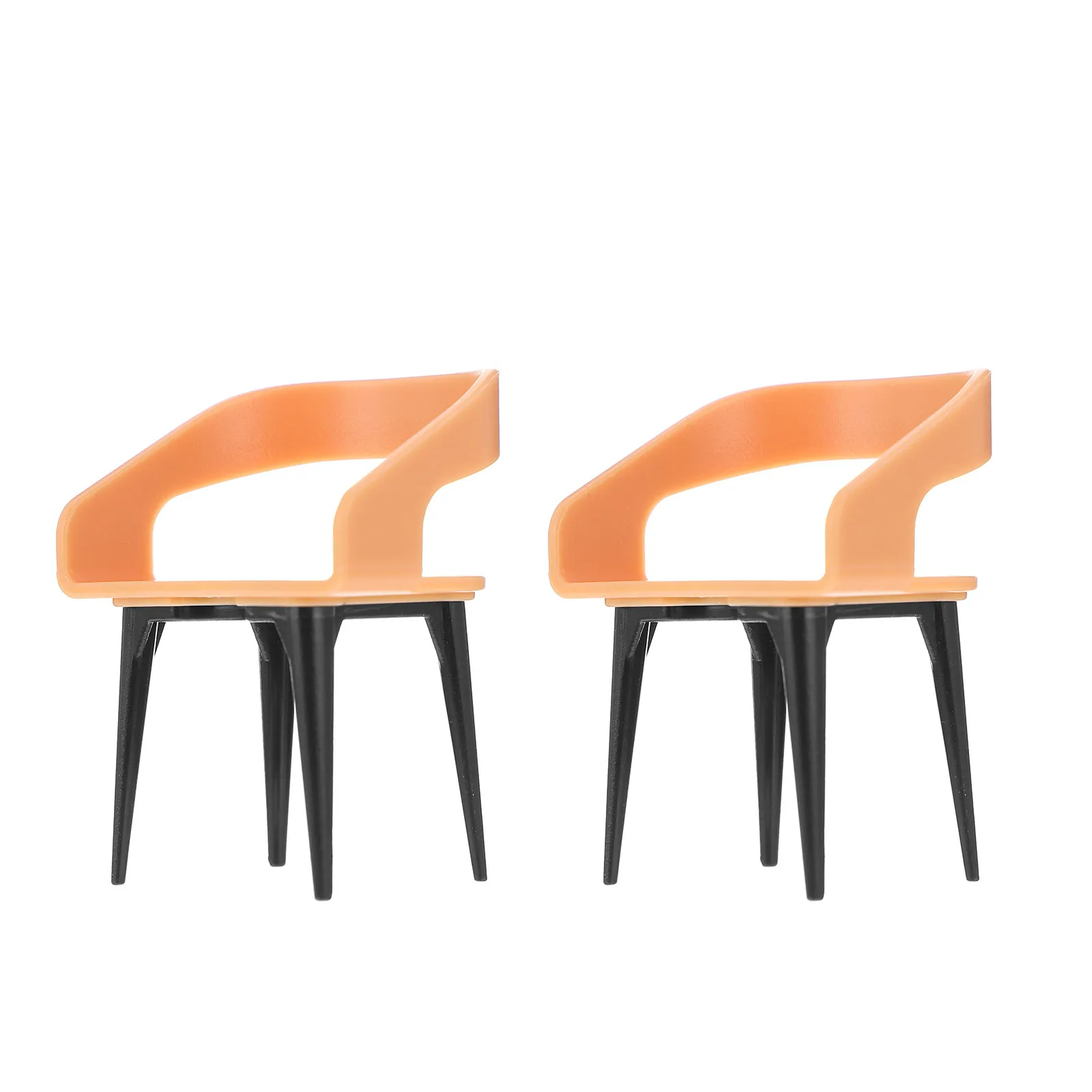2Pcs European Style Plastic Chair Mini House Decor Dollhouse Layout Accessories Miniature Furniture for Small House Supplies