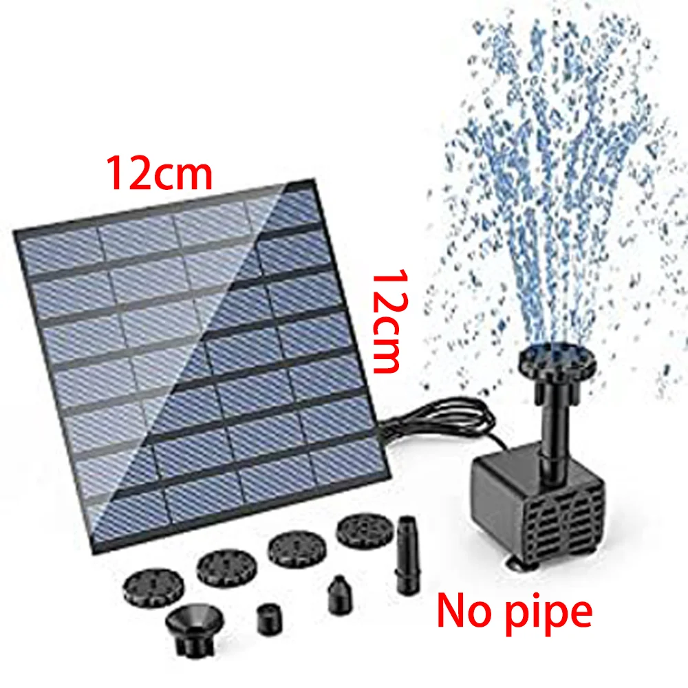Fuente de baño solar para pájaros de 2,5 w con 6 boquillas y manguera de 4 pies, fuente flotante solar para exteriores en estanque, jardín, pecera