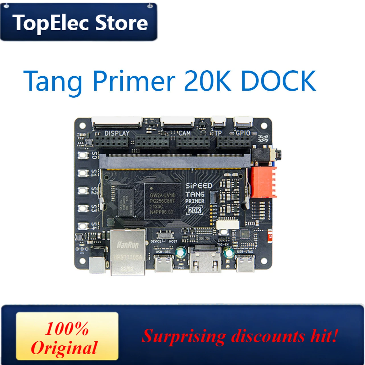 TopElec Tang Primer 20K DOCK Development Board Gowin GW2A FPGA GoAI Education Edition