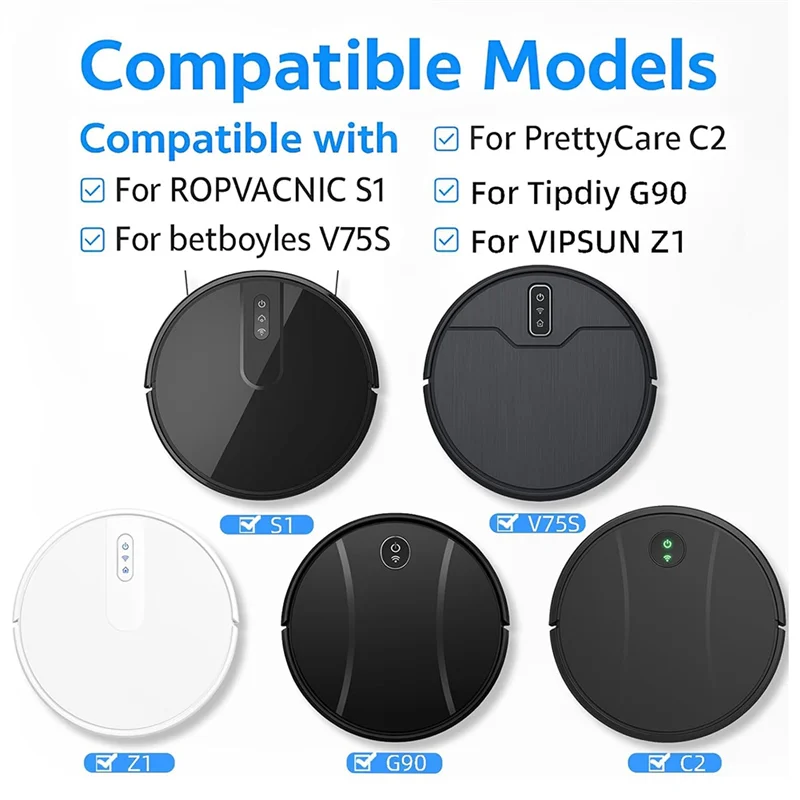 

A74G-Filters Brushes Mop Pads For ROPVACNIC S1 A1 For Tipdiy G90 For VIPSUN Z1 For Betboyles V75S Vacuum Attachment