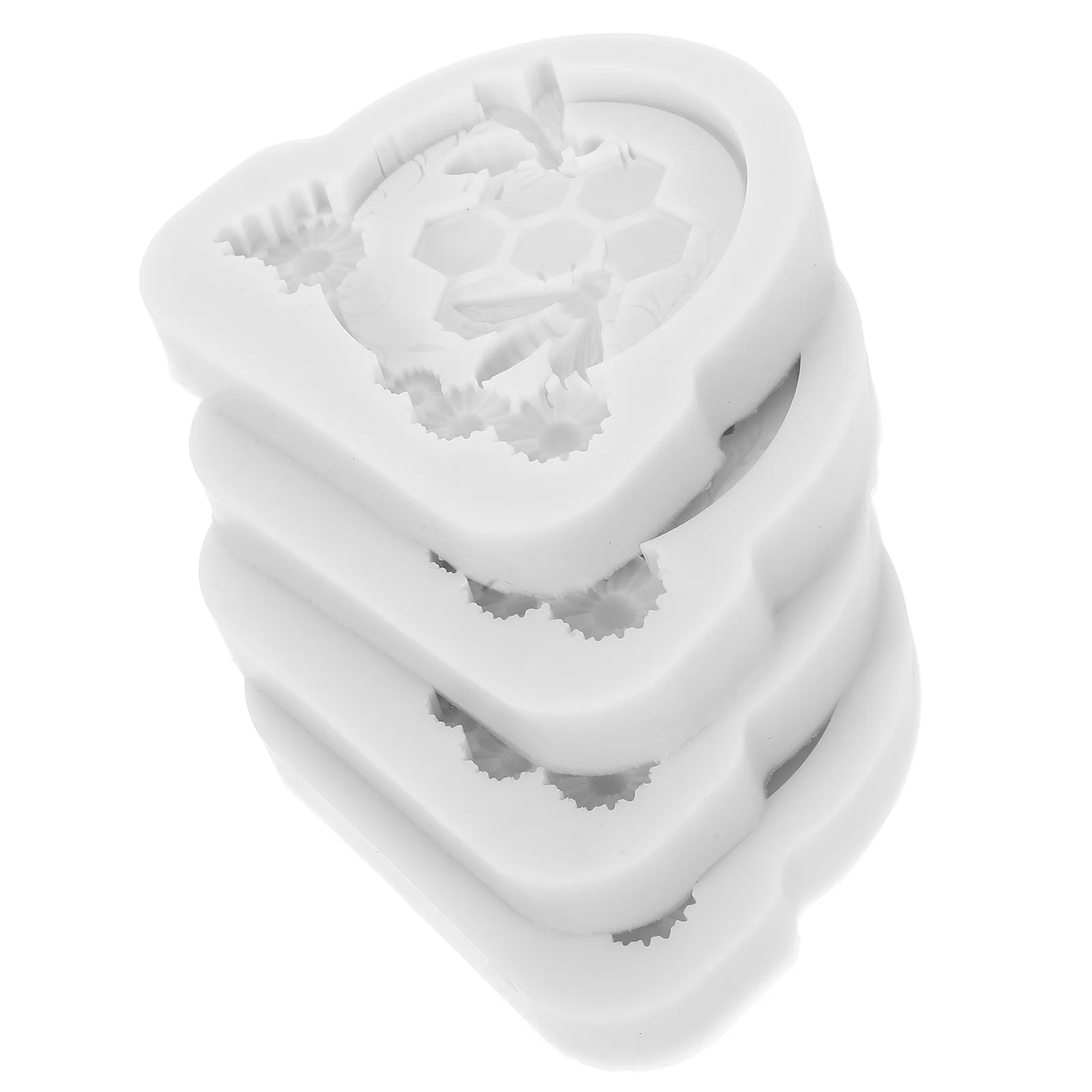 

4 Pcs Silicone Baking Mold Honeycomb Small Molds Mold/cake Flower Fondant Silica Gel