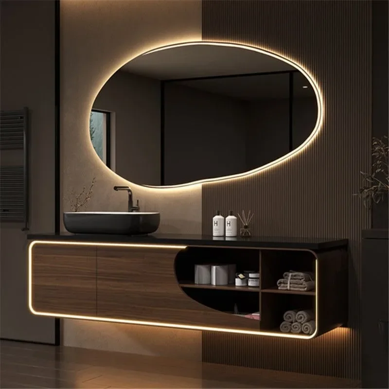 Wabi Sand Wind Wash Table Japanese Wash Table American Wasp Log Color Integrated Table Basin Rubber Wood
