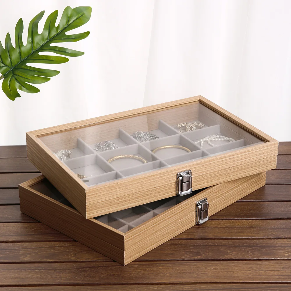 

Картонная большая шкатулка для драгоценностей с узором из палисандра и серьгами в окне, браслет Ringx, органайзер De Joyas, витрина, шкатулка для драгоценностей