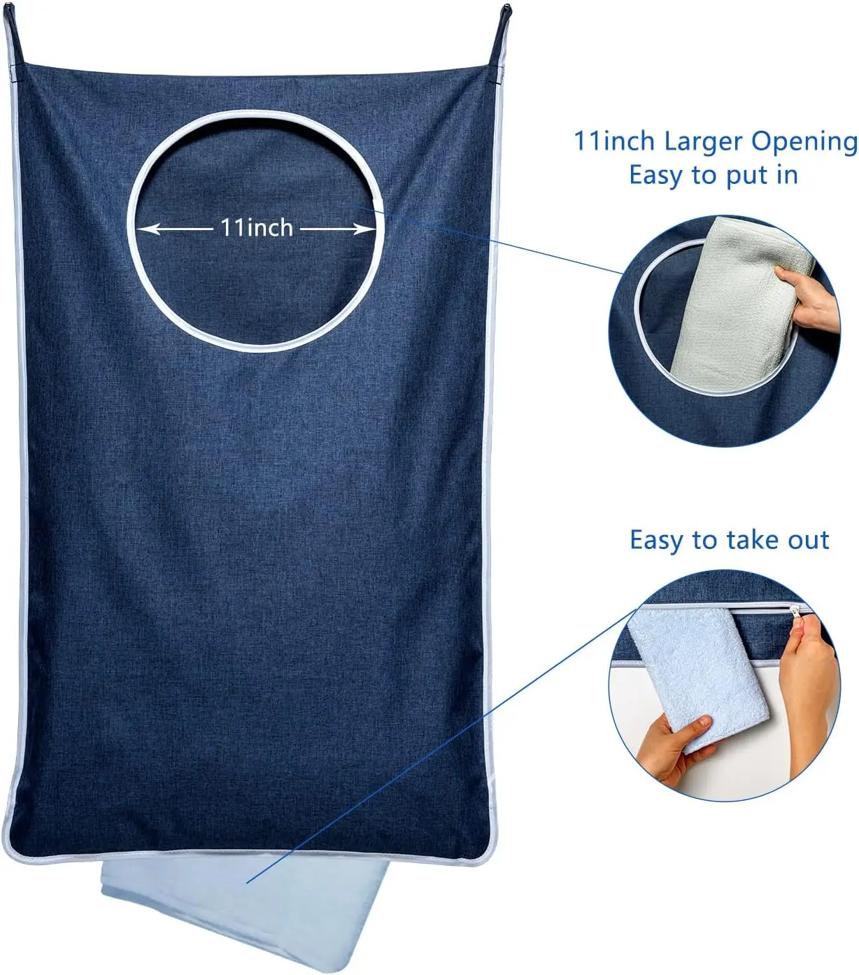 Large Waterproof Laundry Basket Foldable, Hanging Laundry Bag-Multi-Purpose Storage for Bathroom, Laundry Room