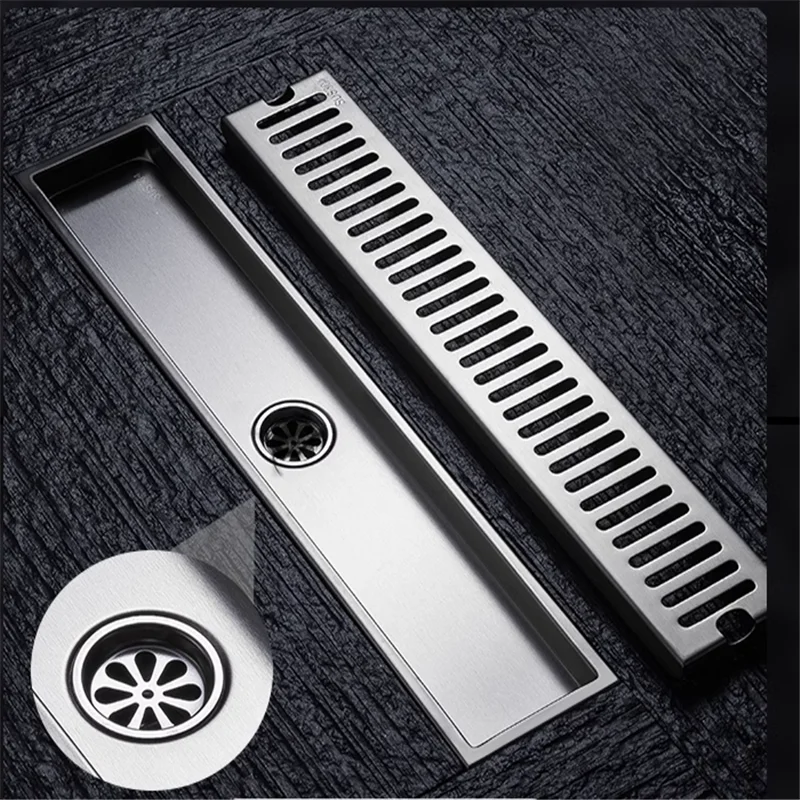 Bathroom Floor Drain Invisible  Shower Drain Strainer Anti-odor Kitchen Accessories20-50CM 304 Stainless Steel Squ