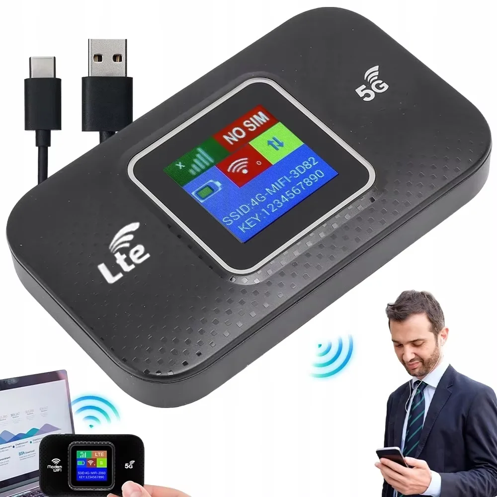 Nuevo Router WIFI 4G LTE, Router Inalámbrico Portátil de 3000 mAh, Punto de Acceso Móvil para Exteriores de 150 Mbps, Mini Router Wi-Fi de Bolsillo, Versión para la UE