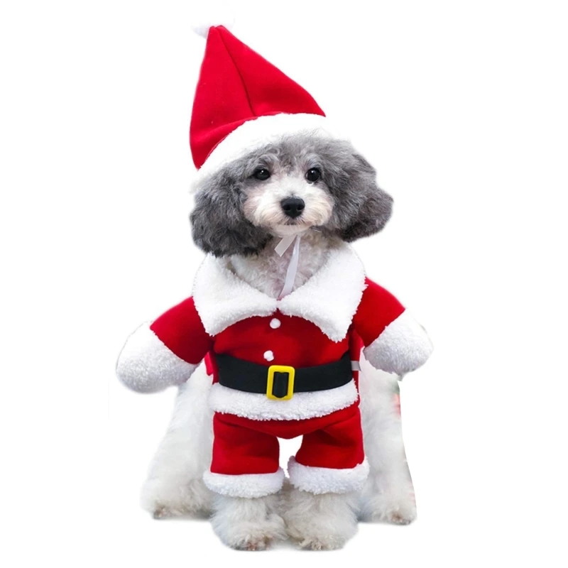 Dog Funny Santa Cosplay Costume Christmas Santa Soft Comfortable Costume Accessories Dress Up Supplies