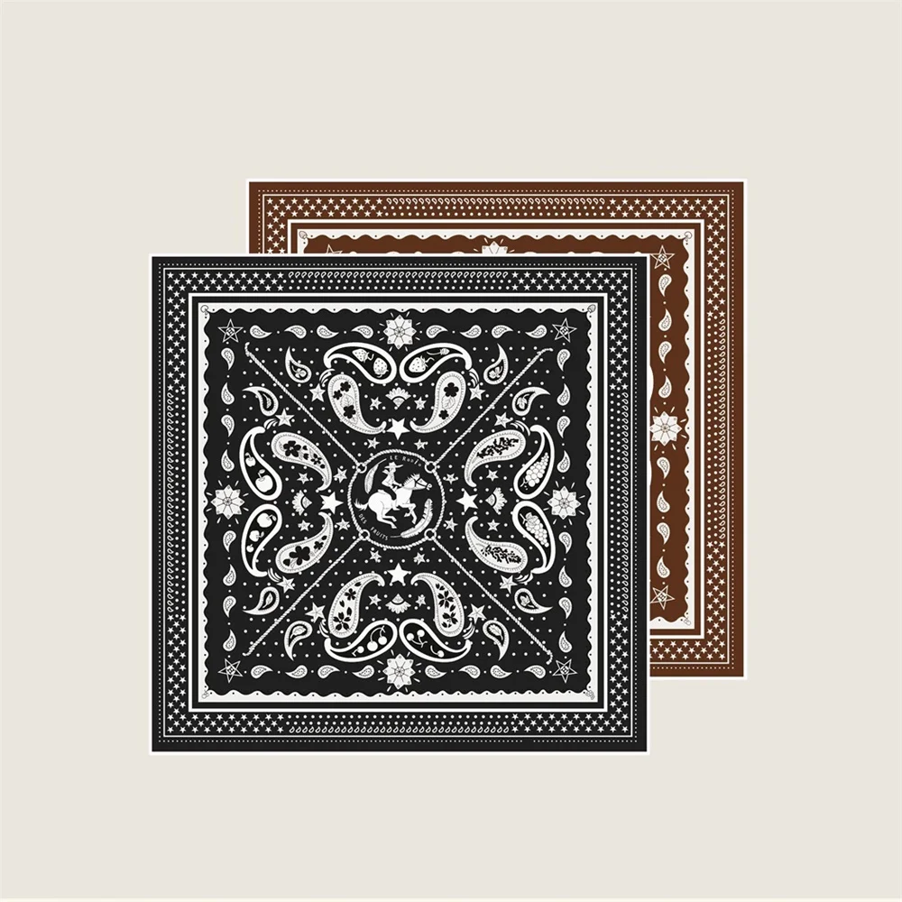 Новинка 2023 года, роскошный саржевый шелковый шарф ручной работы, женские квадратные шарфы с двусторонним принтом, накидки, Echarpes, платки, женские хиджабы, 53 см