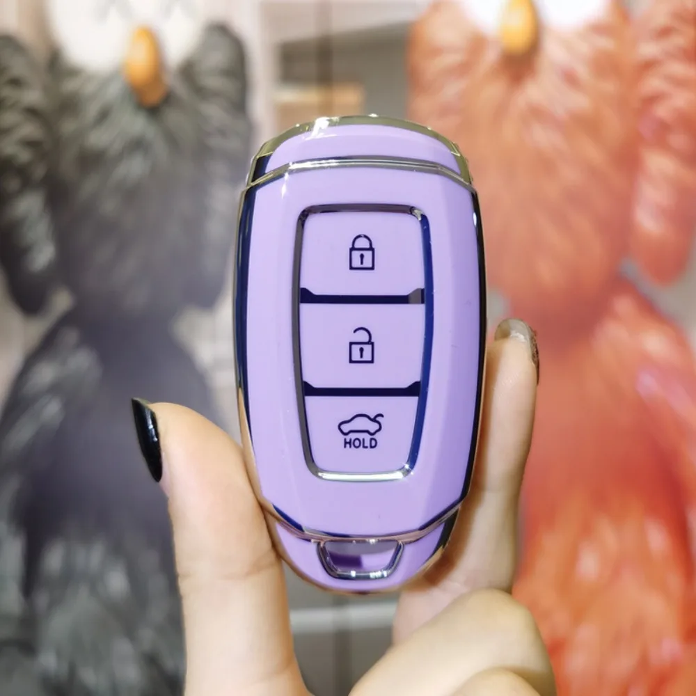 حافظة مفاتيح السيارة من البولي يوريثان حافظة حماية ناعمة لسيارة Hyundai KONA Encino Solaris Azera Grandeur Ig Accent i30 Ix35 Santa Fe Palisade