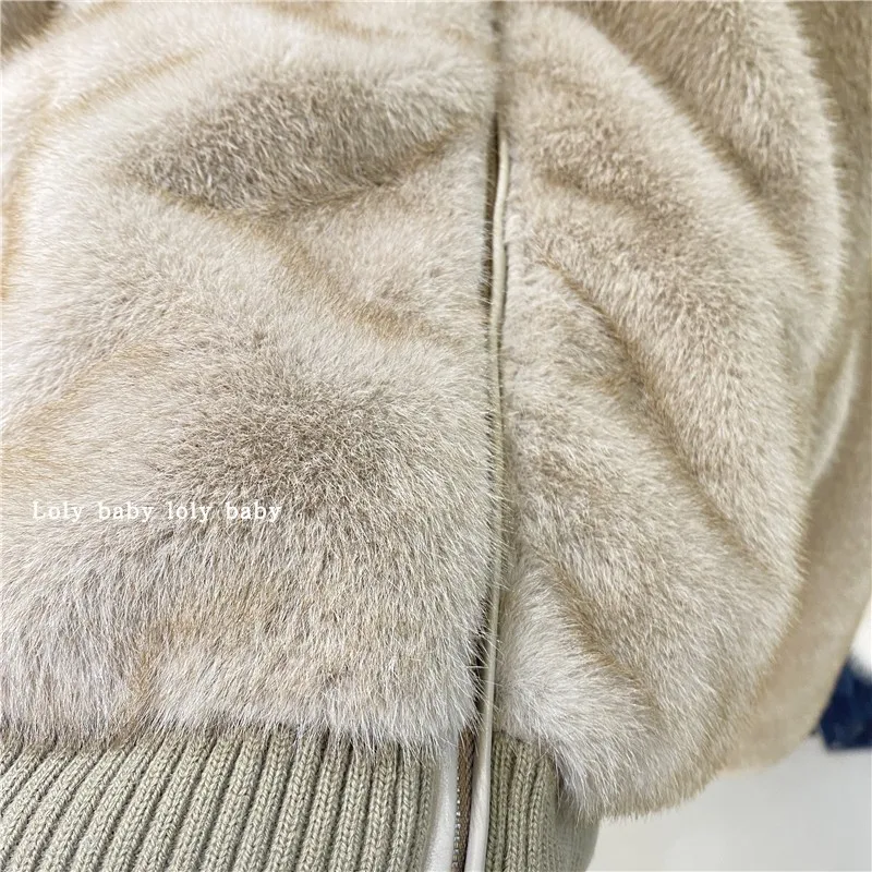 เสื้อแจ็คเก็ตขนเฟอร์เทียมสำหรับผู้หญิง แขนยาว คอเต่า ทรงหลวม สไตล์สตรีทแวร์ สำหรับฤดูใบไม้ร่วงและฤดูหนาว