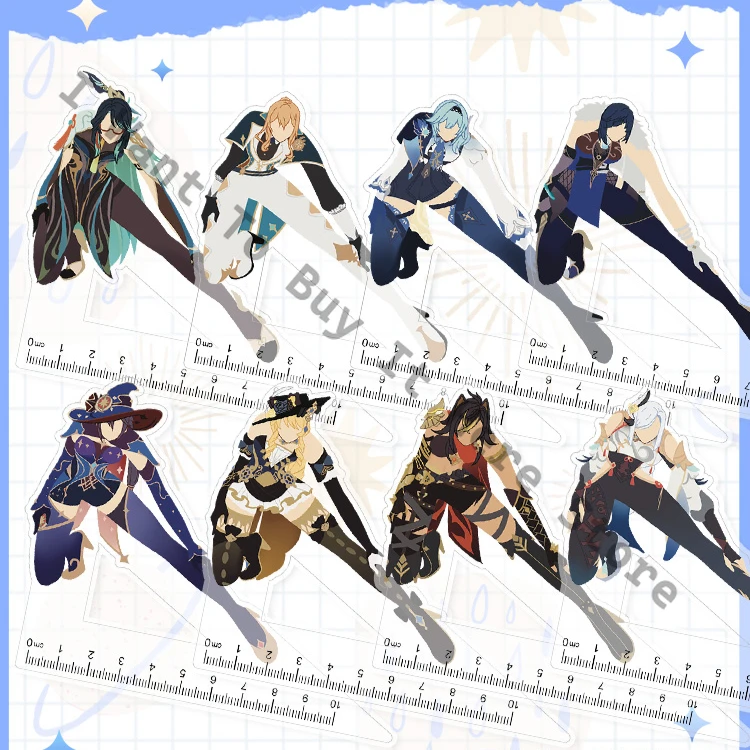 

Anime Genshin Impact Raiden Shogun Yae Miko Ganyu Eula Navia Xianyun Shenhe Cosplay School Supplies Xmas Halloween Student Ruler