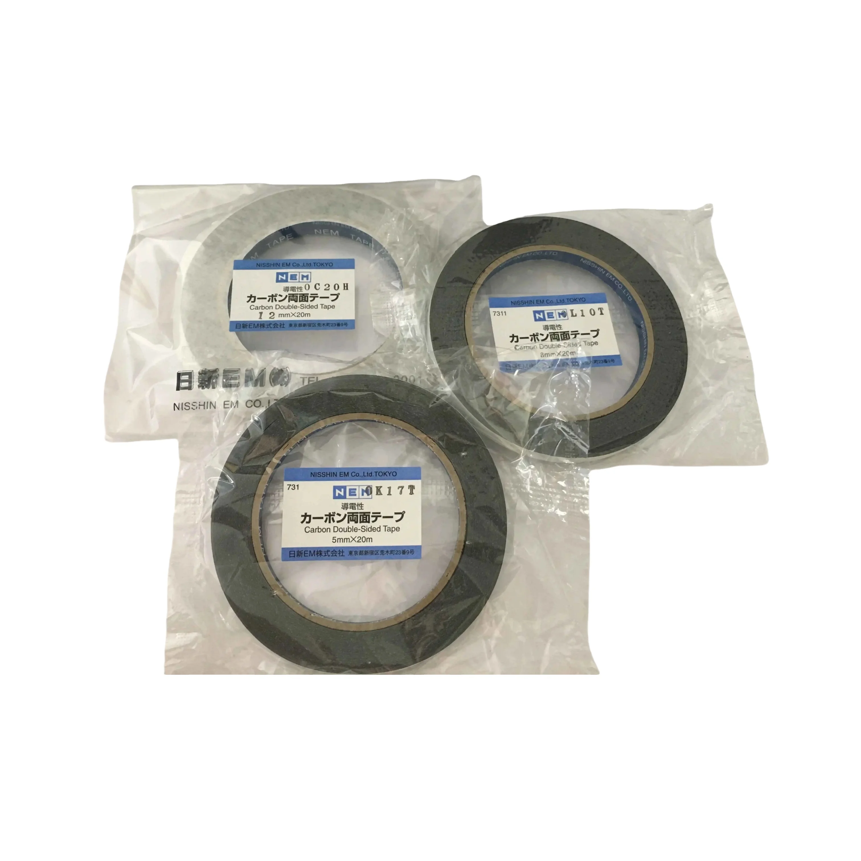 

Nissin SEM Double-Sided Carbon Conductive Tape Japan Imported Electron Microscope Compatible 5mm 8mm 12mm Thickness 20m Length