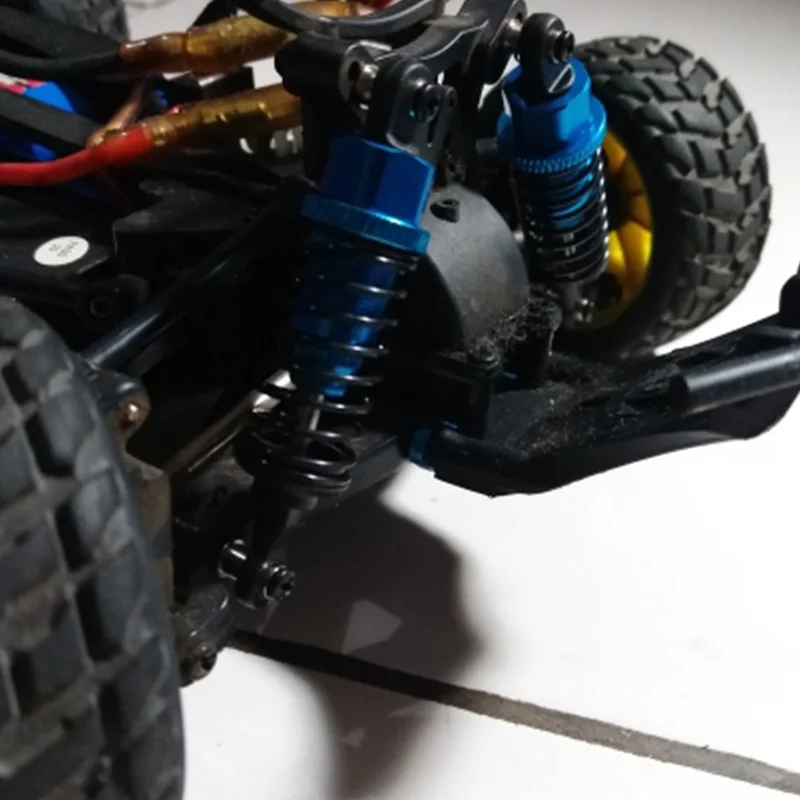 Rcカー用の調整可能なオイルショックダンパー、1:18、wltoys a959、a969、a979、k929、hpi、hsp、traxxas、losi、タミヤ、ブルー、65mm、2個