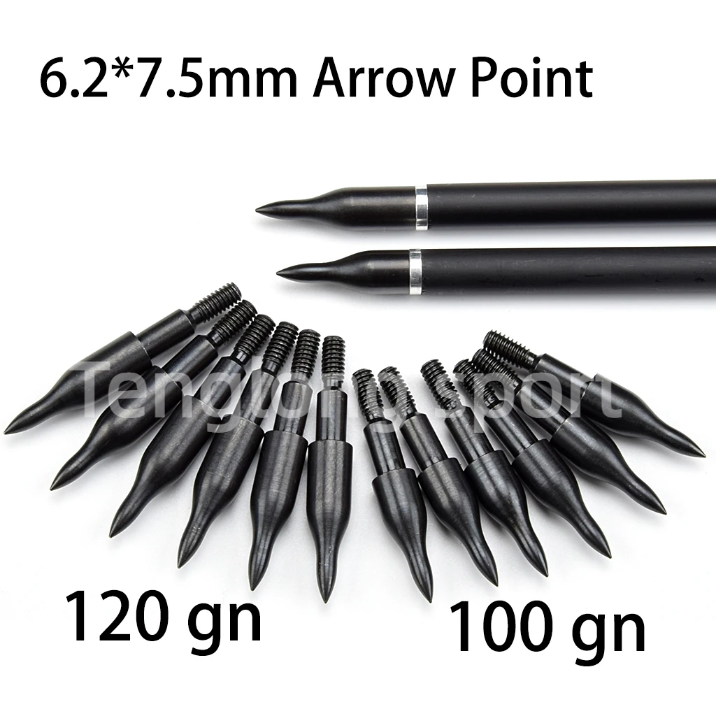 

6.2mm Archery Target Arrowhead OD 7.5mm Arrow Point for ID 6.2mm Sp340-600 Carbon Arrow Shaft 24pcs/lot