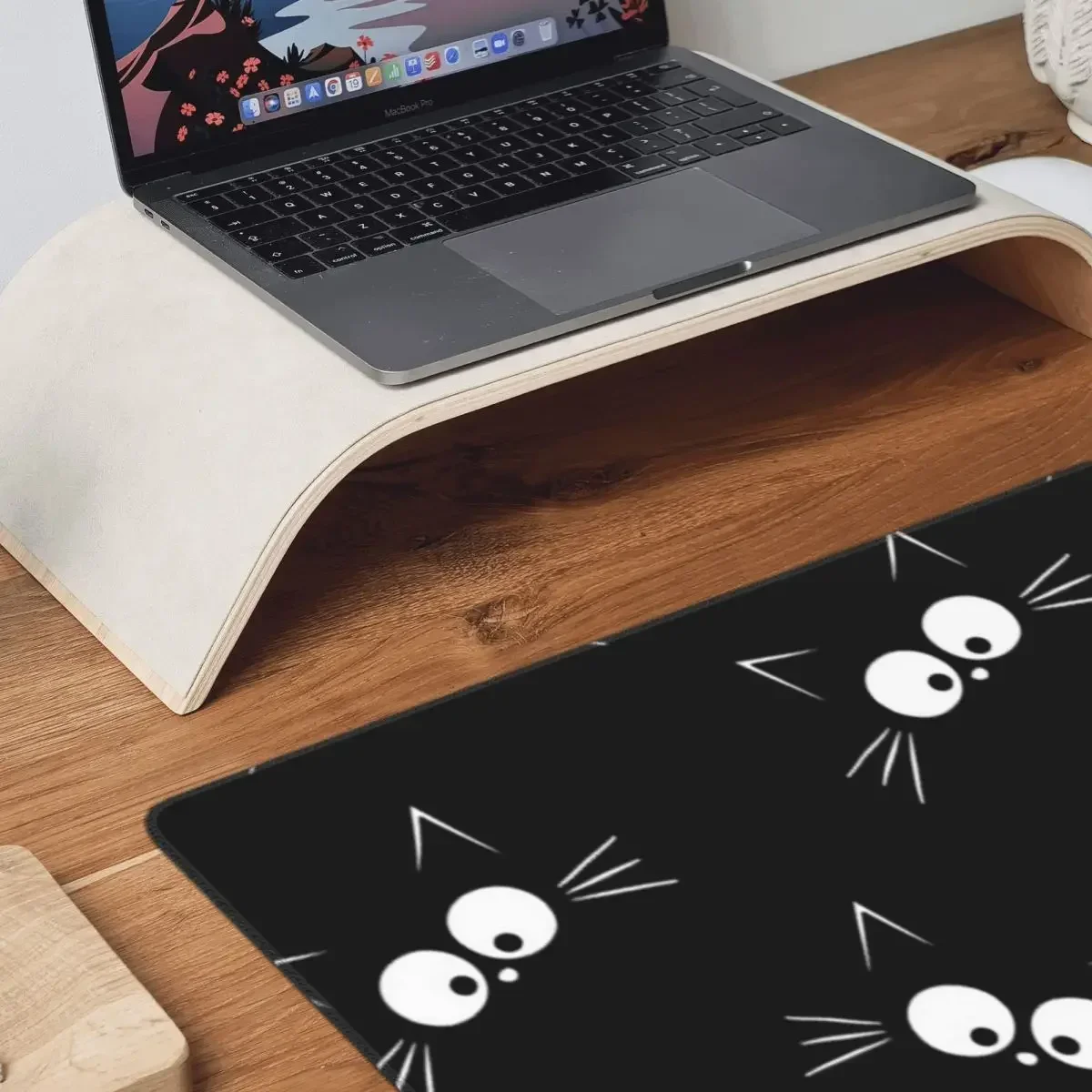 Bonito gato preto padrão grande mouse pad teclado do computador mouse tapete de jogos pc portátil tapete de mesa acessórios de escritório tapetes de mesa