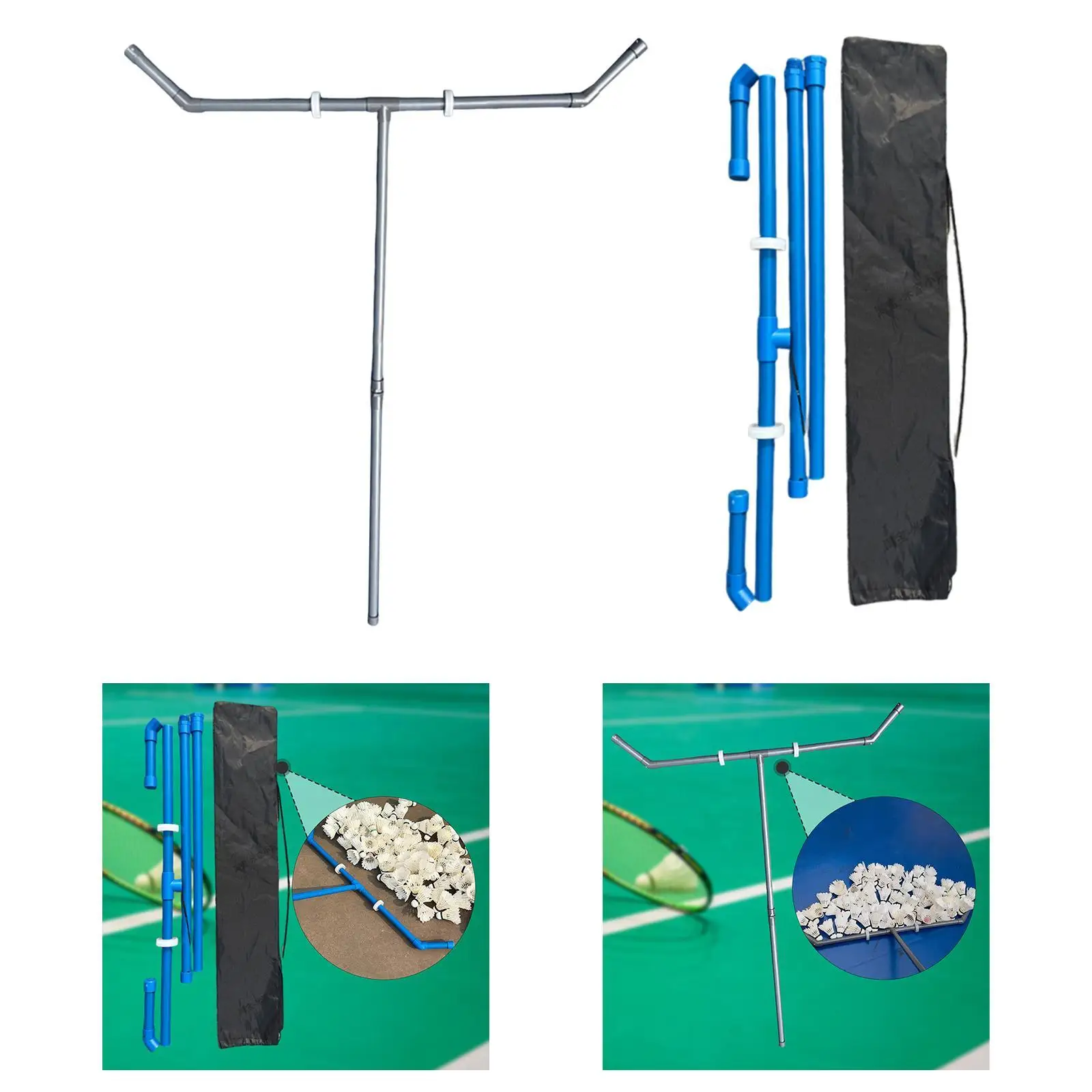 

Badminton Shuttlecock Collector Wheeled Training Ball Sweeper Tool with Bag Sweeping Machine for Backyard Court Indoor Outdoor