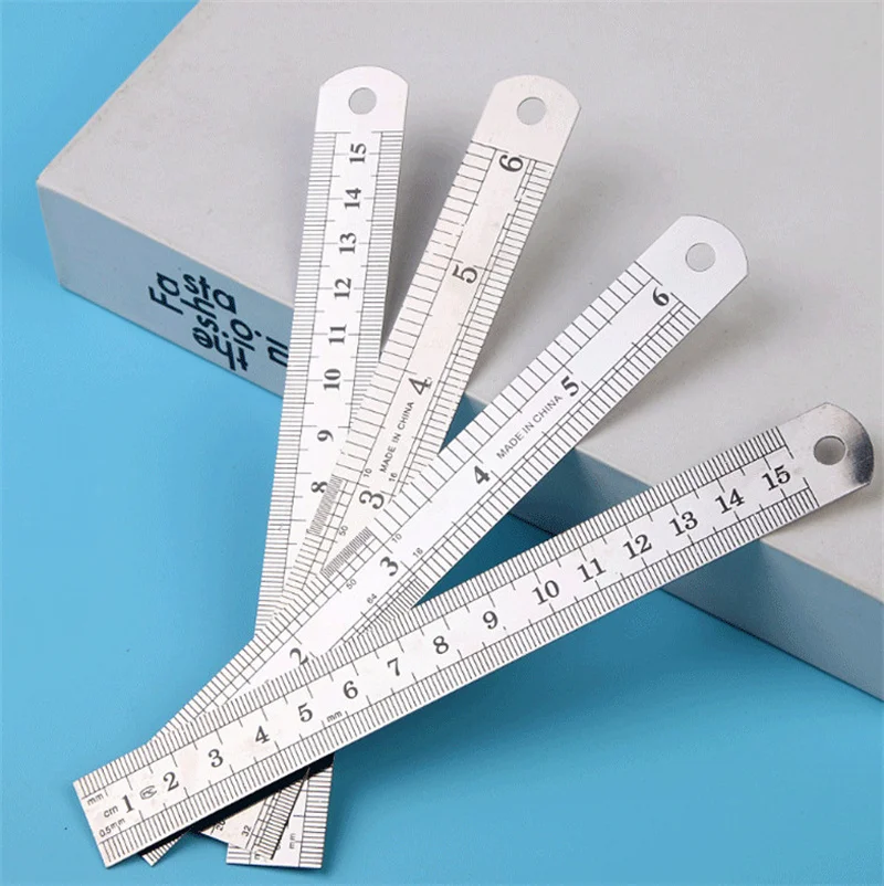 15cm Stainless Steel Staight Ruler Inch CM Double Sise Scale Measuring Tool Artist Student Drawing Supply School Stationery Gift