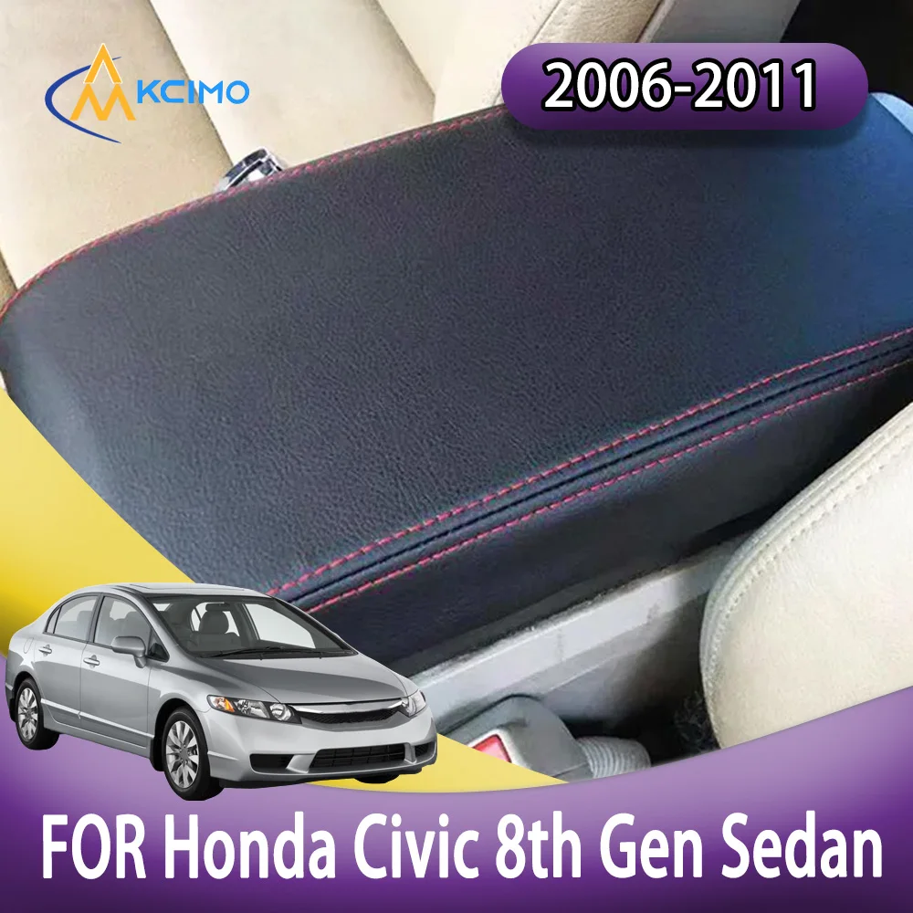 

Faux Leather Easy Clean Car Armrest Box Center Console Lid Armrest Cover Car Accessories For Honda Civic 8th Gen Sedan 2006-2011