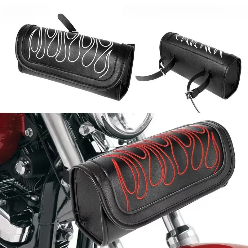 

Universal Fit Faux Leather Motorcycle Gear Bag, Detachable Strap Side Pouch for Street Touring Motorcycles, Compatible