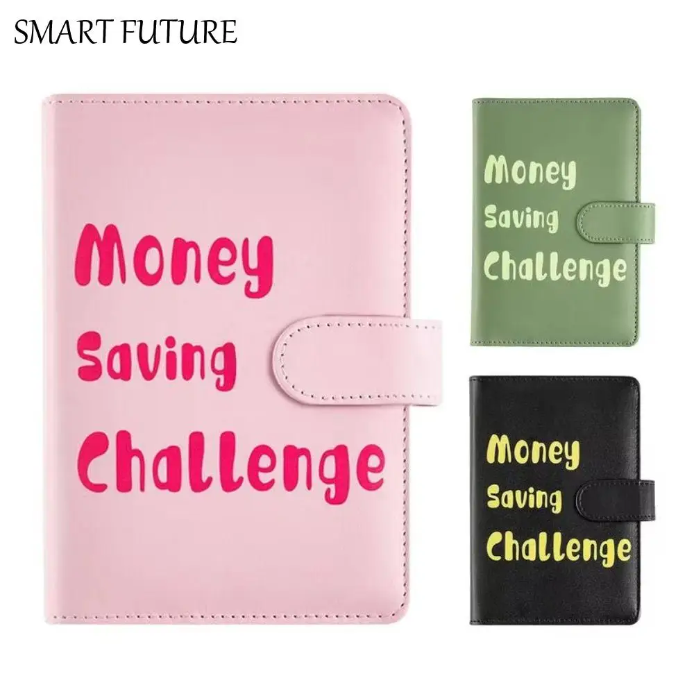 

PU Leather Envelope Challenge Binder Refillable Loose-leaf Money Saving Binder Savings Handbook Transparent