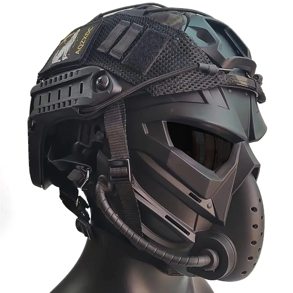 Airsoft Helmet And Paintball Mask Combination With Helmet Cover And Balaclava Close Range CQB Combat Full Face Protection Gear