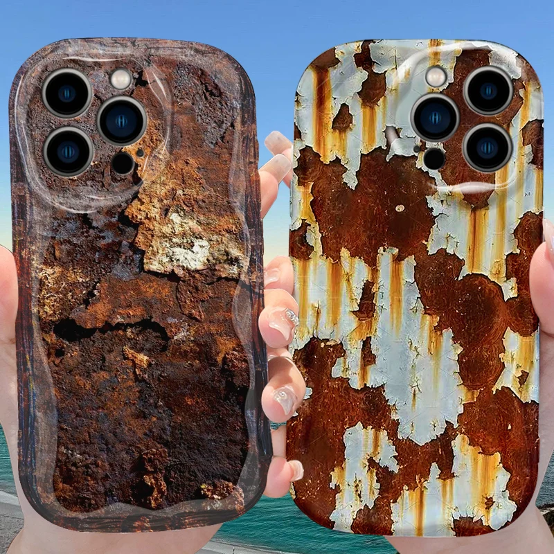Rost- und Lack-Peeling-Hülle für iPhone 17 Air 16 E 15 14 Plus 13 12 Mini 11 Pro Max, flüssiges Silikon, stoßfeste Softcover