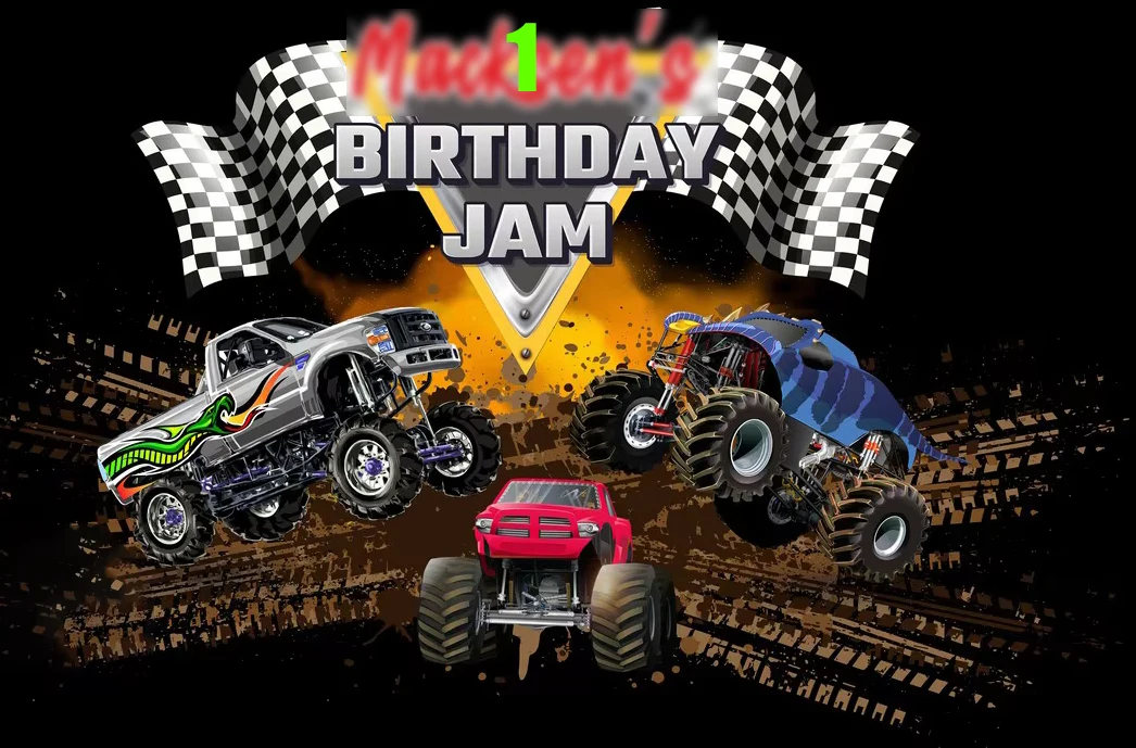 Пользовательские гоночный автомобиль Monster Truck Jam фоны Высокое качество компьютерная печать принадлежности для вечеринок фоны для фотостудии