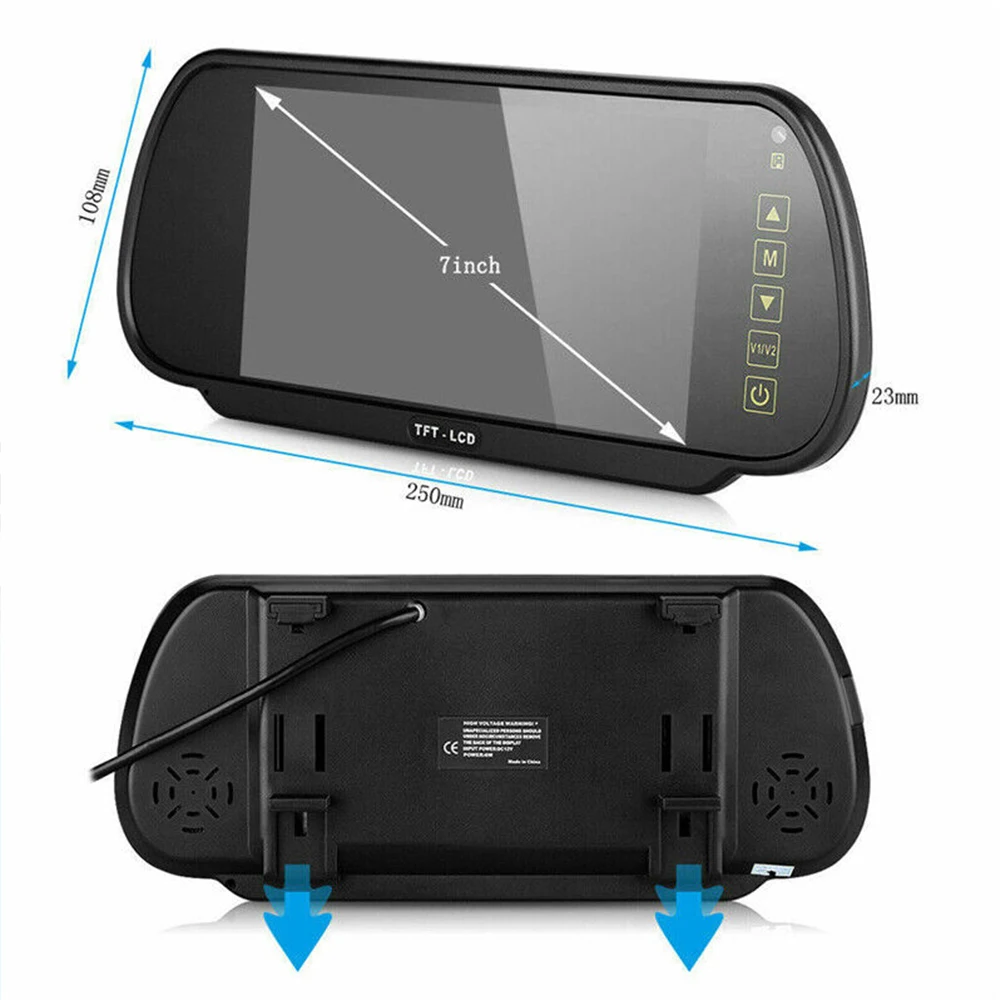 7 Inch Rear View Mirror Monitor with Camera Rearview Mirror for Car Parking Backup Camera 7\