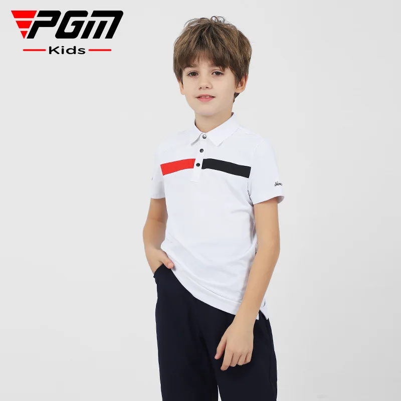 PGM Boys Girls Golf Short Sleeve Youth Top Golf Wear for Kid T-Shirt Summer Comfortable Moisture Absorbing and Breathable YF595