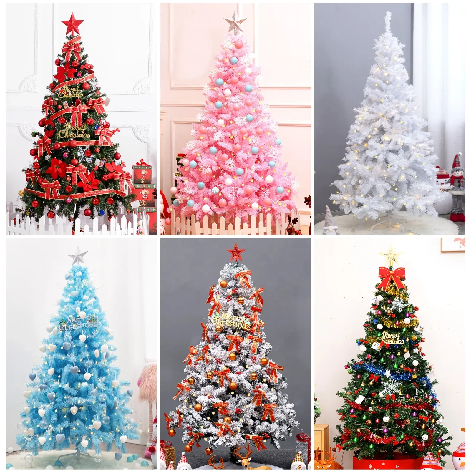 Wholesale 6ft 7ft 8ft 9ft 10ft 12ft Snow Christmas Trees PE PVC Big Artificial Green Christmas Tree