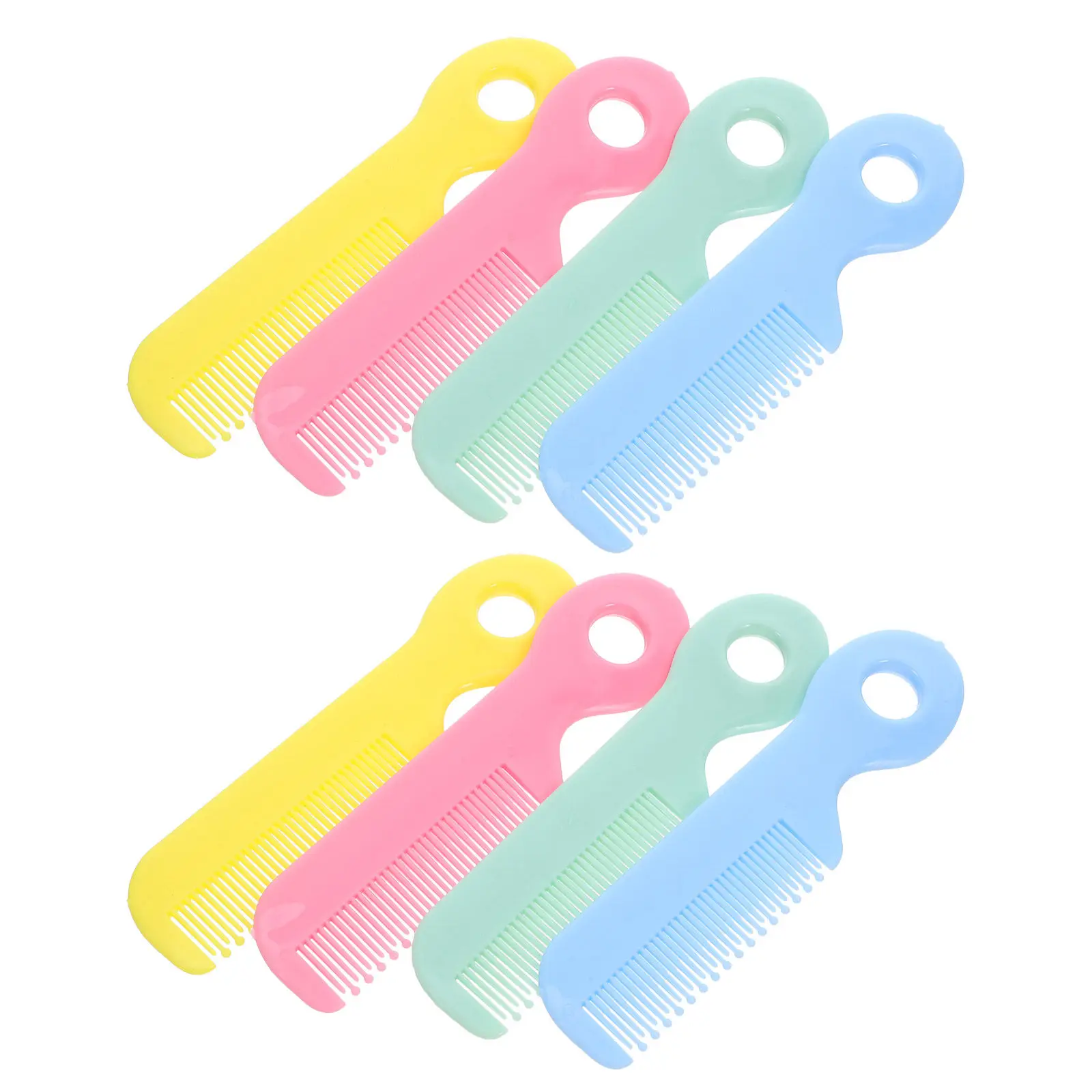 8Pcs Baby Hair Comb Detangler Safe Plastic Round Tooth Infant Toddler Scalp Care Hairbrush Travel Grooming Kit