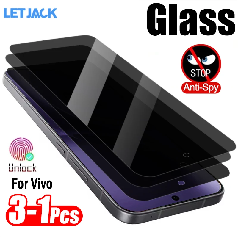 

1-3 шт., антишпионское закаленное стекло с полным покрытием для Vivo X300 Pro, защитная пленка для экрана конфиденциальности для X300 X200S, защитная пленка для разблокировки