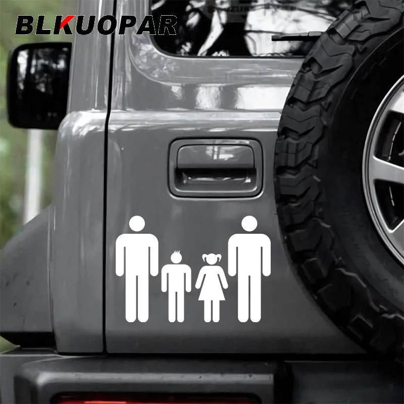 

BLKUOPAR Whole Family Silhouette Car Stickers Personality Occlusion Scratch Decal Refrigerator Trunk RV Caravan Car Accessories